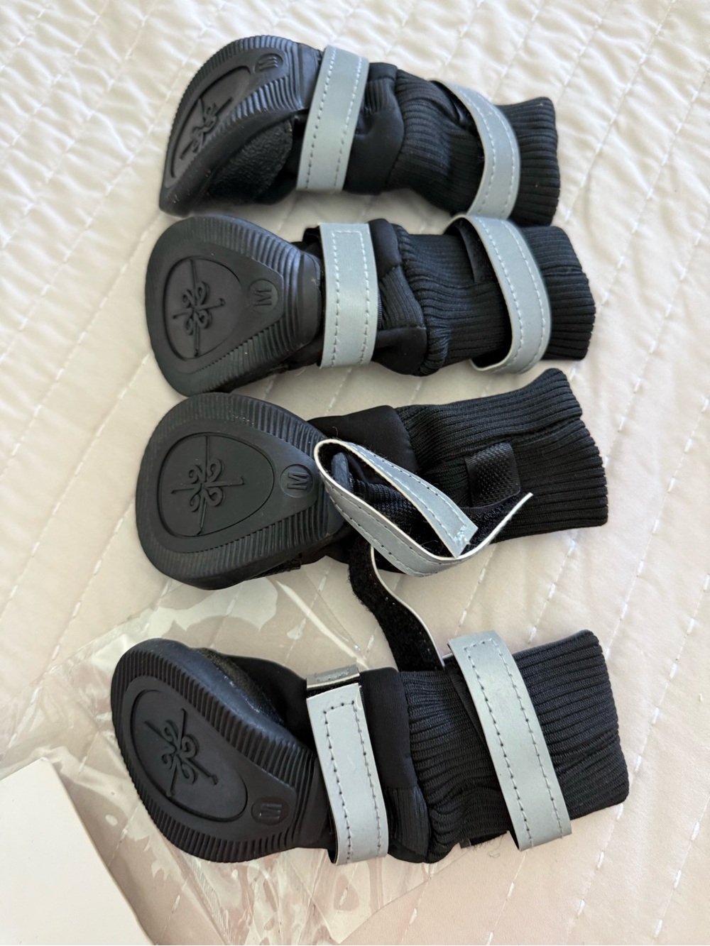 Good2Go Black and Gray Dog Booties (Set of 4)